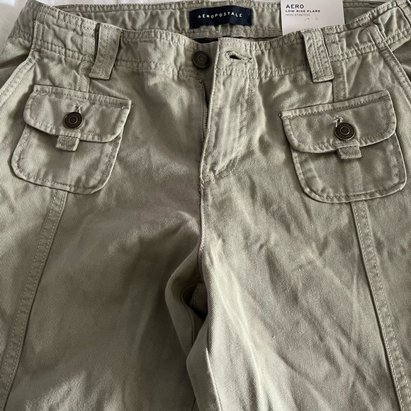 NWT - low waist, flare pants, Olive color - Picture 1 of 5